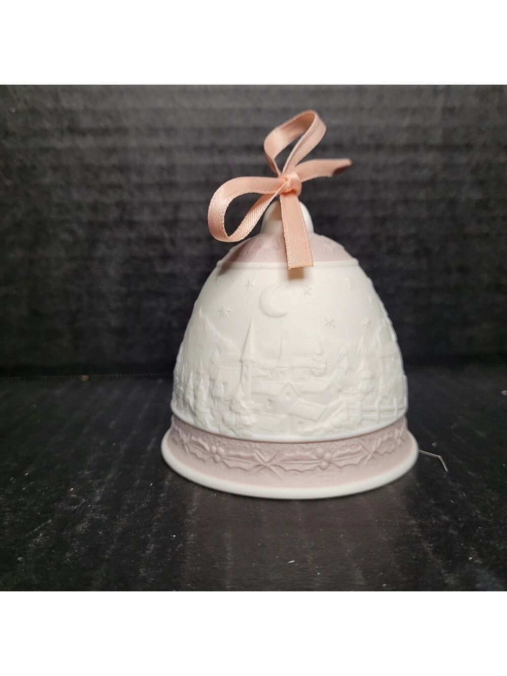 1991 Lladro Campanita Navidad 1.991 Christmas Bell with Pink and White #5803 - Picture 4 of 10